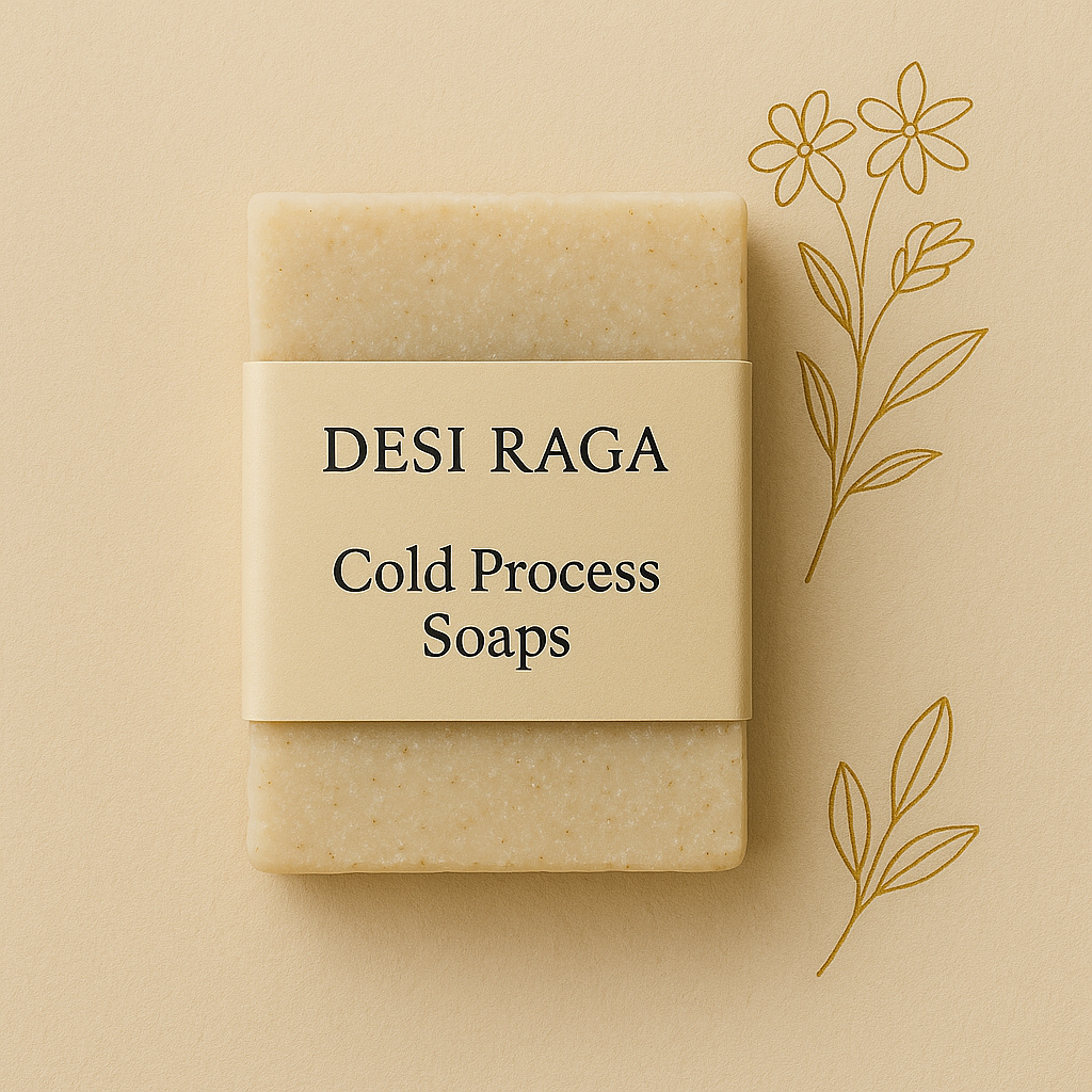 Desi Raga Bathing Rituals collection featuring 13 luxury cold process Ayurvedic soaps like Fungal Fighter, Acne Rescue, Ylang Shield, Monsoon Berry Protect, and Clove & Basil Protect — handcrafted natural soaps for pure indulgent skincare.